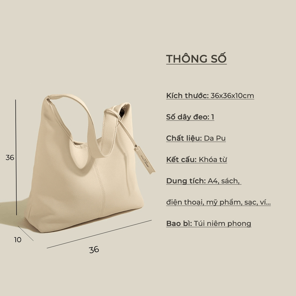 Túi tote da thu đông 2023 thời trang mẫu mới vintage Leysi A58T