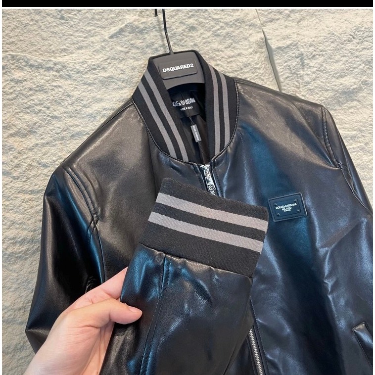 Áo Khoác Bomber Nam Chất Liệu Da Thêu Hoạ Tiết Chữ Siêu Đẹp - Hot Trend 2023