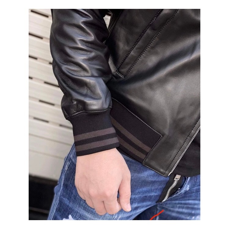 Áo Khoác Bomber Nam Chất Liệu Da Thêu Hoạ Tiết Chữ Siêu Đẹp - Hot Trend 2023