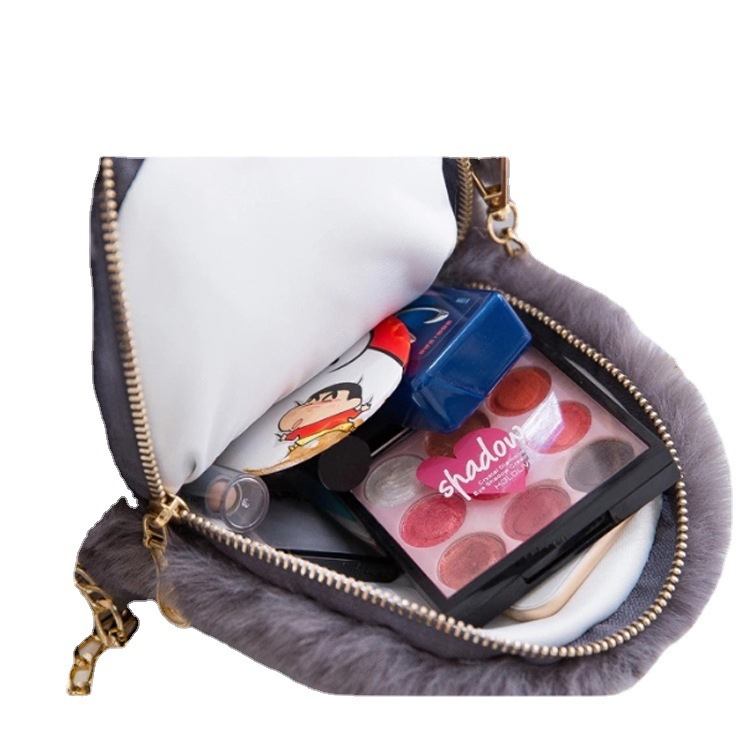 Túi Đeo Chéo Vai Hình Thỏ Bông, Cừu Bông, Lông Mềm Mịn, Dễ Thương Phong Cách Hàn Quốc Dành Cho Bé Gái, Bạn Nữ