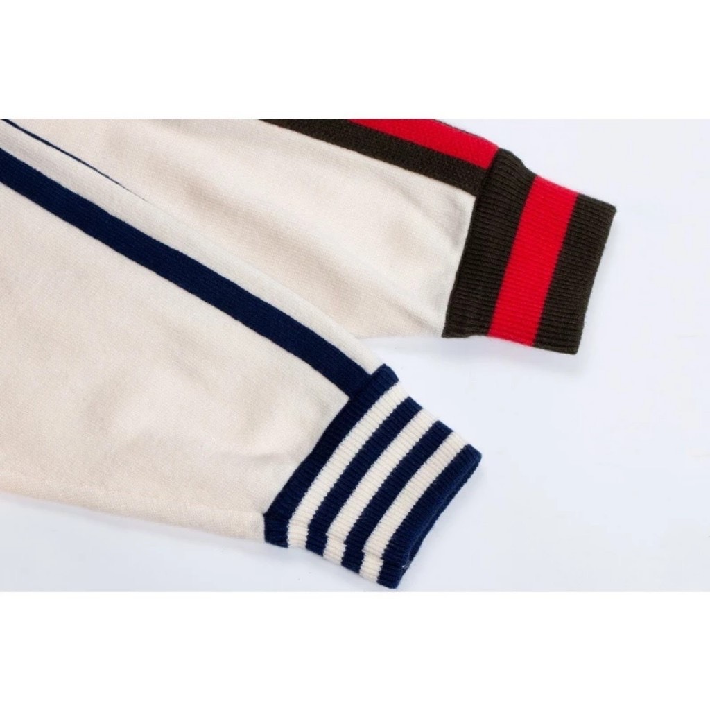 Áo Khoác Thêu GC Chất Len Mí Viền Tay💕Áo Bomber Khóa Kéo Dáng Rộng Dành Cho Nam Nữ