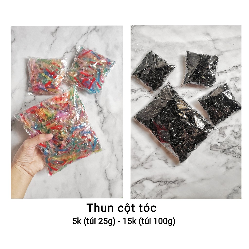 Túi 25g-100g Thun màu cột tóc