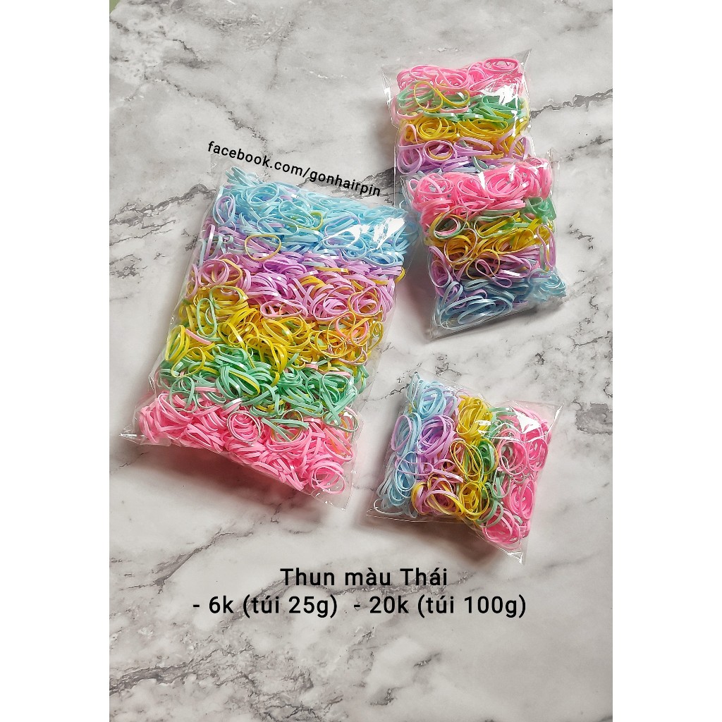 Túi 25g-100g Thun màu cột tóc