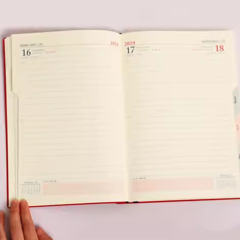 Sổ lịch 2024 Heeton A5 nhiều màu bìa mềm, bút cài gáy A2588 - KT:142x208mm