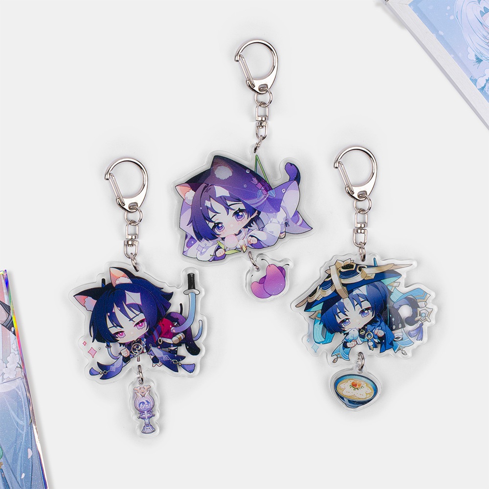 Móc Khóa Genshin Impact Wanderer Scaramouche Kẻ lang thang chibi dễ thương ver động vật nhỏ dễ thương