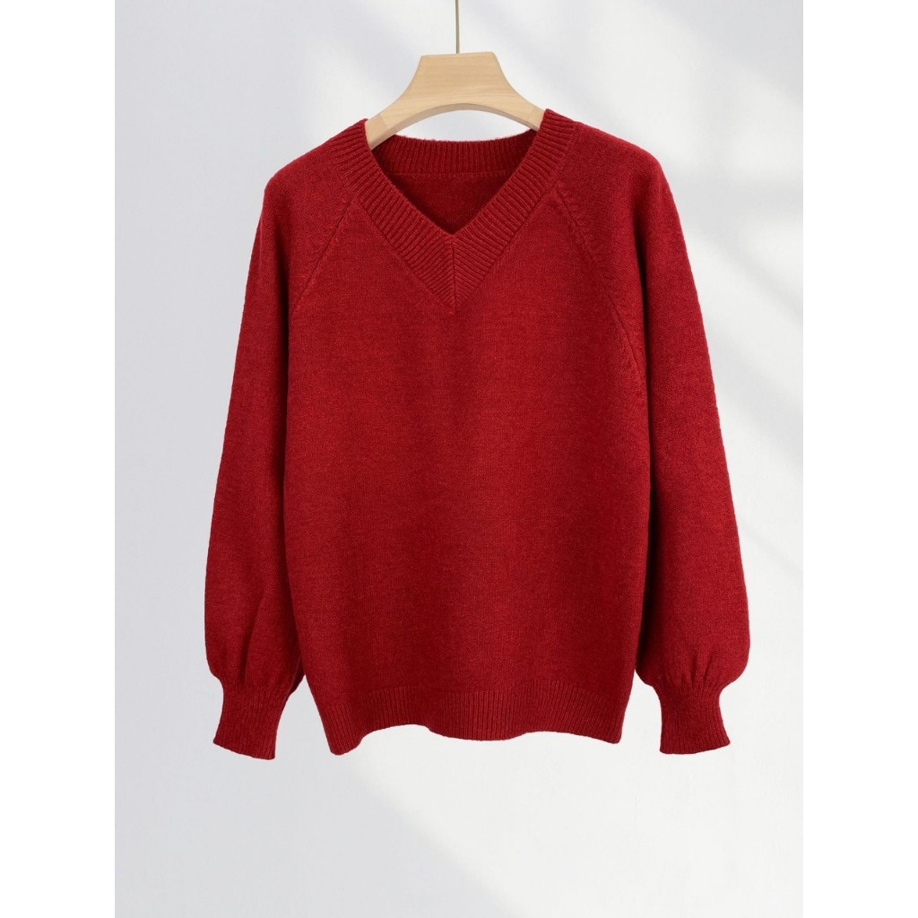 Áo len cổ tim áo Sweater Dáng Rộng Cổ Chữ V - 247store.vn - Aolencotimbotay1201_P0K22
