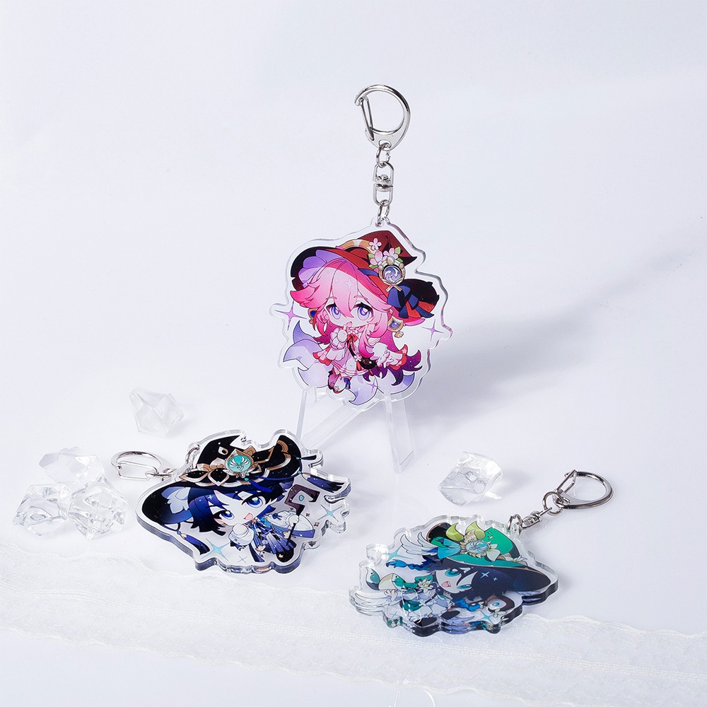 Móc Khóa Genshin Impact ver Phù thủy chibi dễ thương Scaramouche Wanderer Yae Miko Nahida