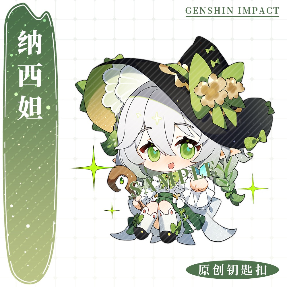 Móc Khóa Genshin Impact ver Phù thủy chibi dễ thương Scaramouche Wanderer Yae Miko Nahida