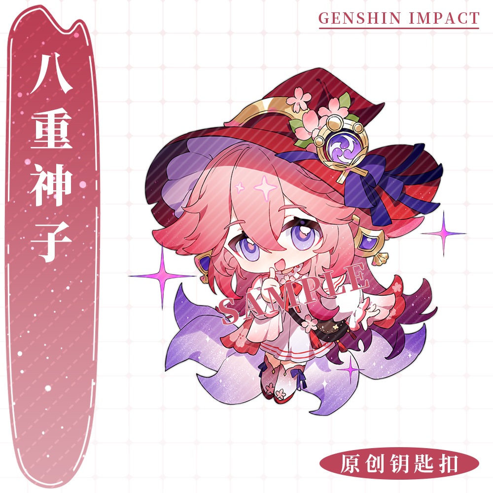 Móc Khóa Genshin Impact ver Phù thủy chibi dễ thương Scaramouche Wanderer Yae Miko Nahida