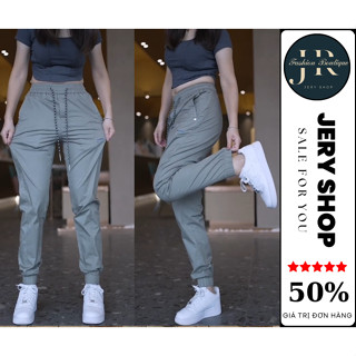 Quần Jogger gió nam nữ JERY_SHOP sang chảnh có dây rút, bo gấu tôn dáng