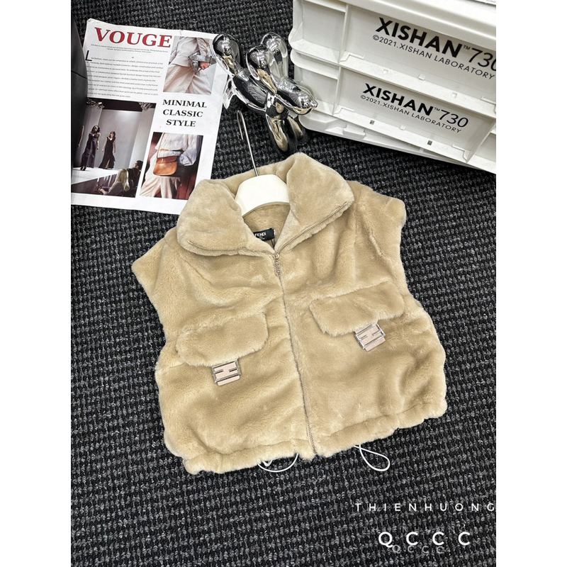 Áo Gile Lông Croptop Fenn Dii