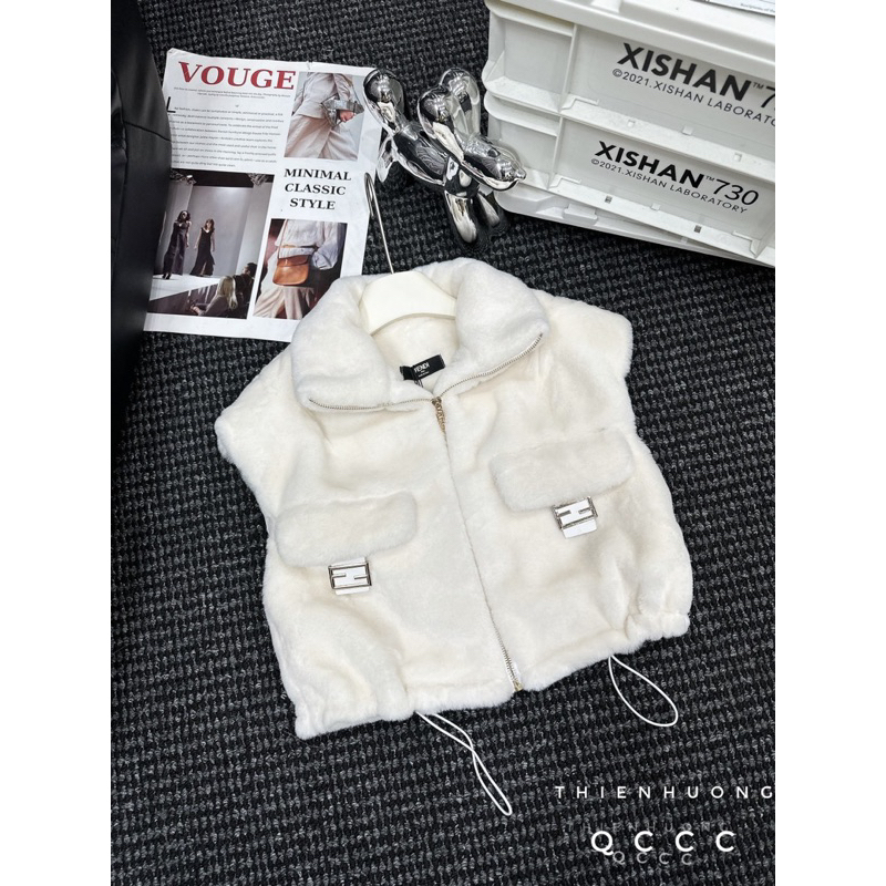 Áo Gile Lông Croptop Fenn Dii