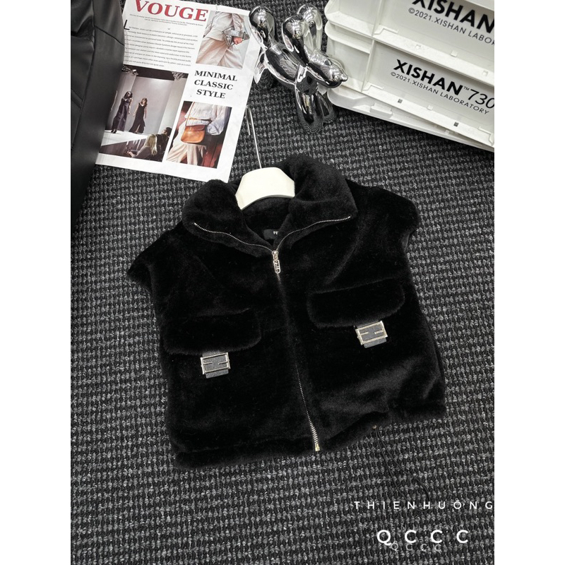Áo Gile Lông Croptop Fenn Dii