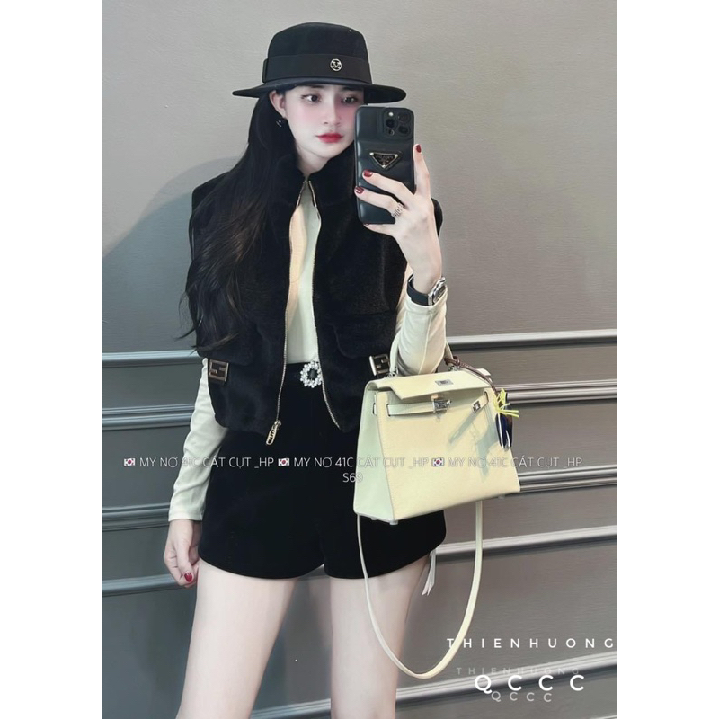 Áo Gile Lông Croptop Fenn Dii