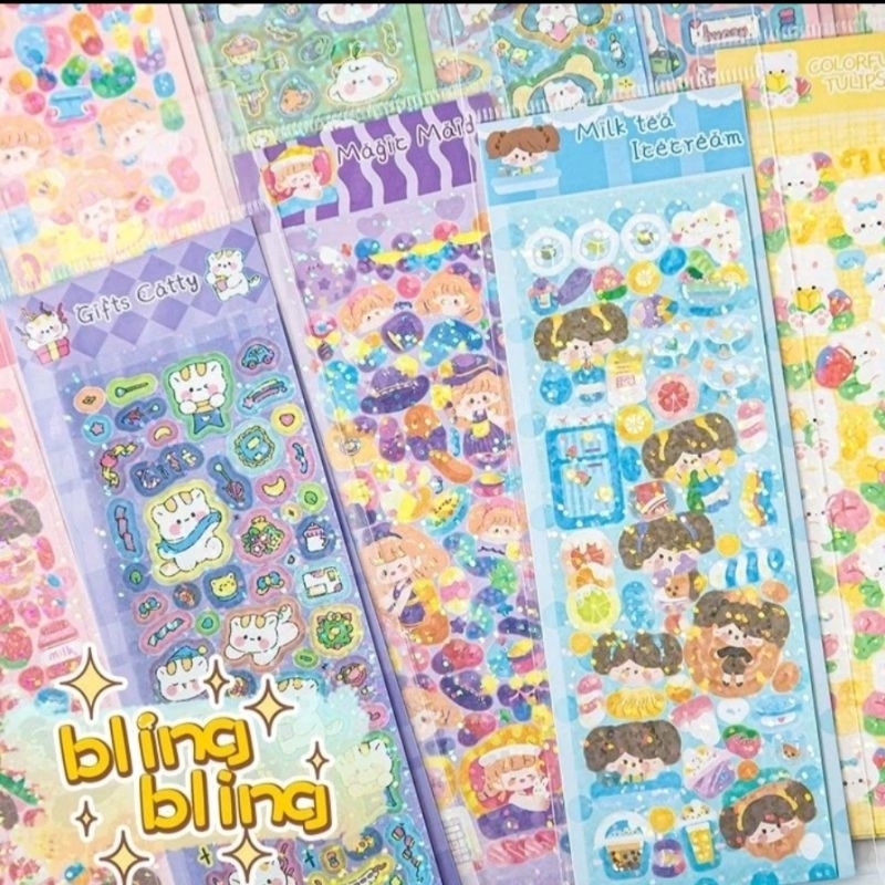 🔥Siêu Hot🔥//1k // Combo 2 tấm Sticker lấp lánh dễ thương chỉ 1k