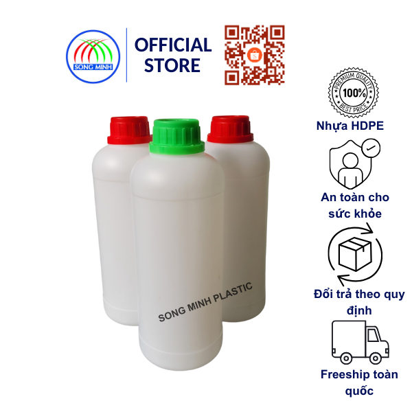 Chai nhựa HDPE tròn Song Minh 250ml - 500ml - 1000ml