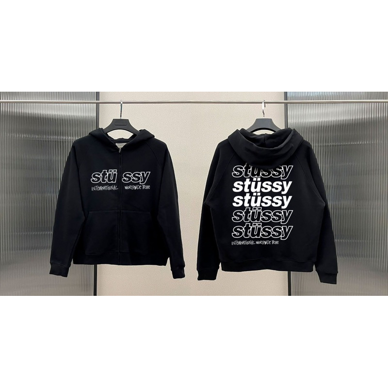 Hoodie Zip Stu:Ssy Nỉ Bông Cotton 100% Dày Dặn Đủ Tag