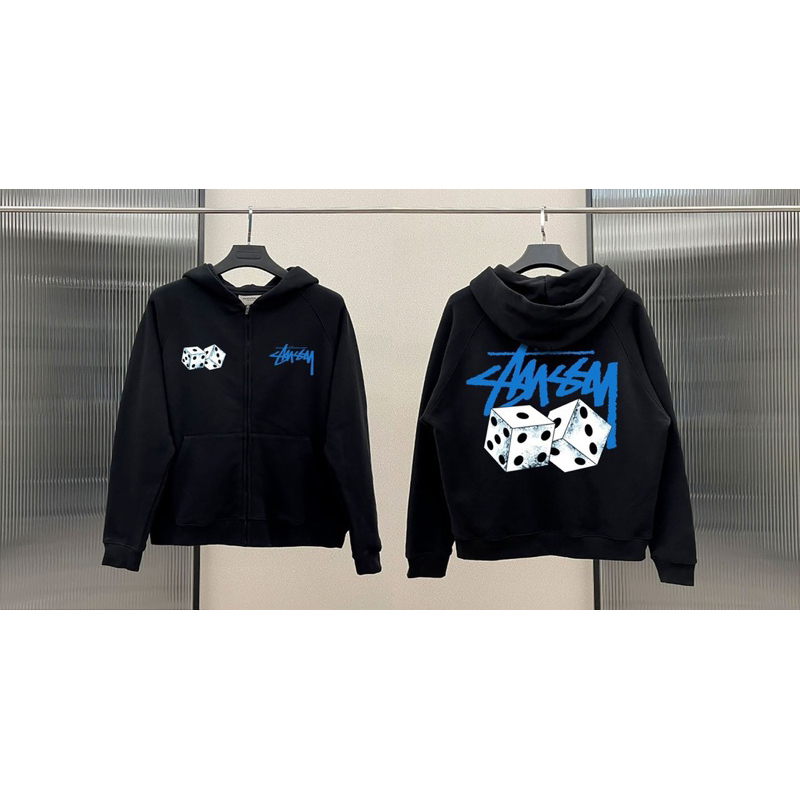 Hoodie Zip Stu:Ssy Nỉ Bông Cotton 100% Dày Dặn Đủ Tag