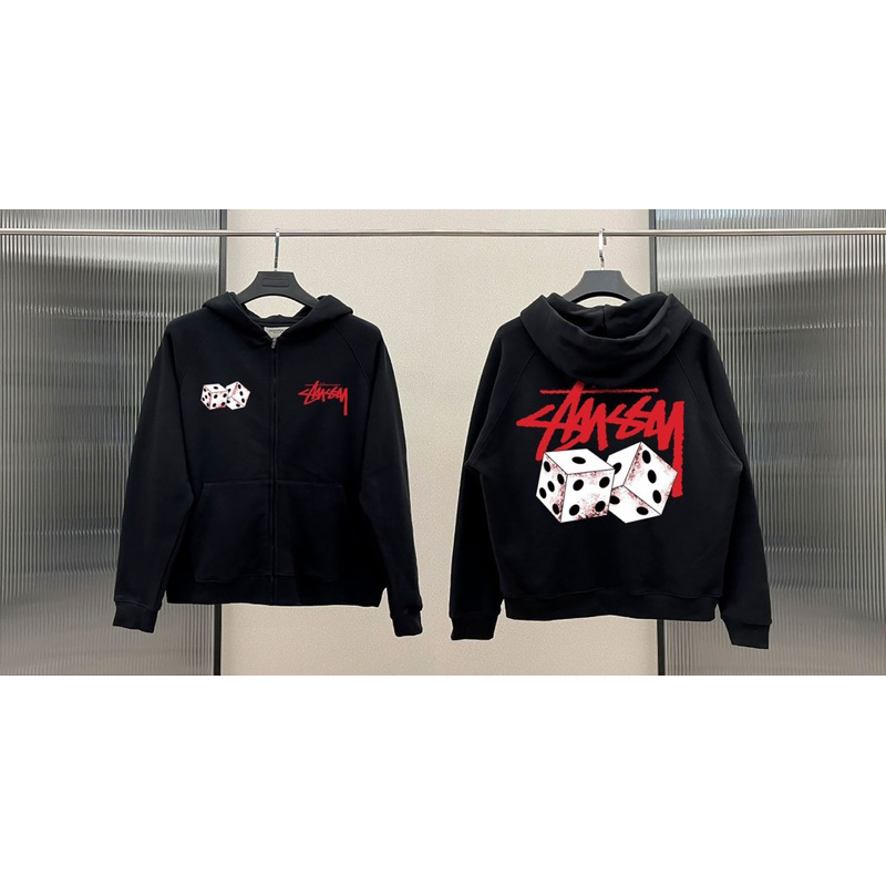 Hoodie Zip Stu:Ssy Nỉ Bông Cotton 100% Dày Dặn Đủ Tag