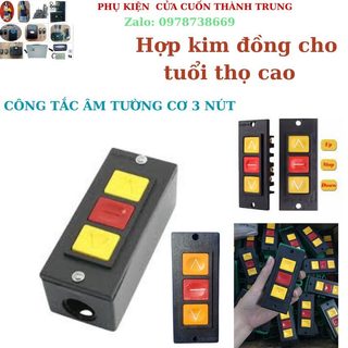 Công tắc điều khiển cửa cuốn âm tường 3 Nút Cơ và Sóng