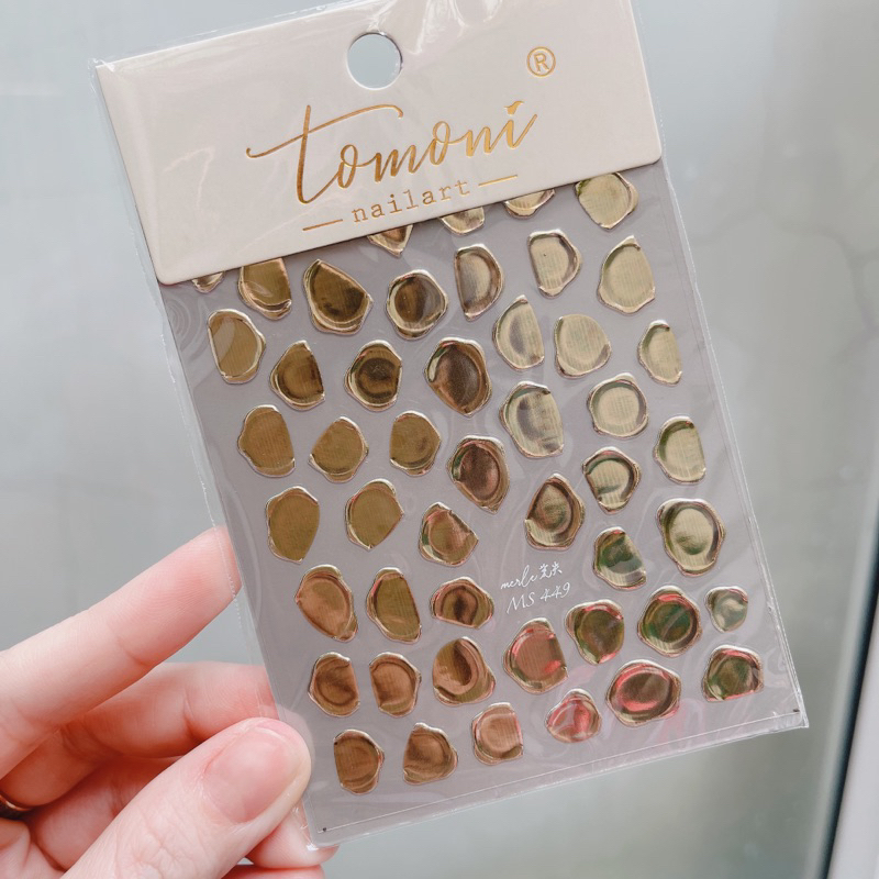 Sticker dán móng tay lụa TOMONI hình con dấu sáp kim loại dán chữ cái móng tay