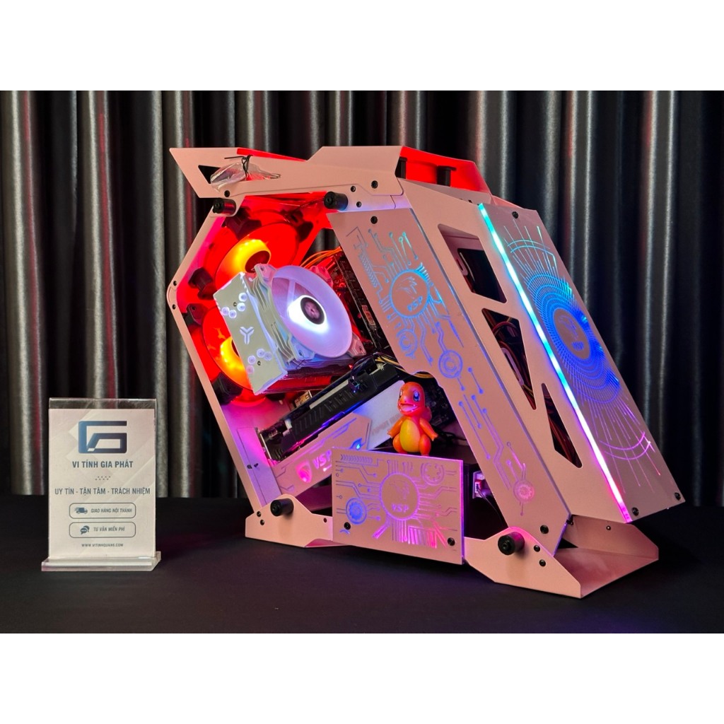 Máy PC Chiến Mọi Gaming Full Hồng New 100% BH 03 Năm - i3 10105F / H410 / Ram 16G / Card RX 560 / SSD Nvme 512GB