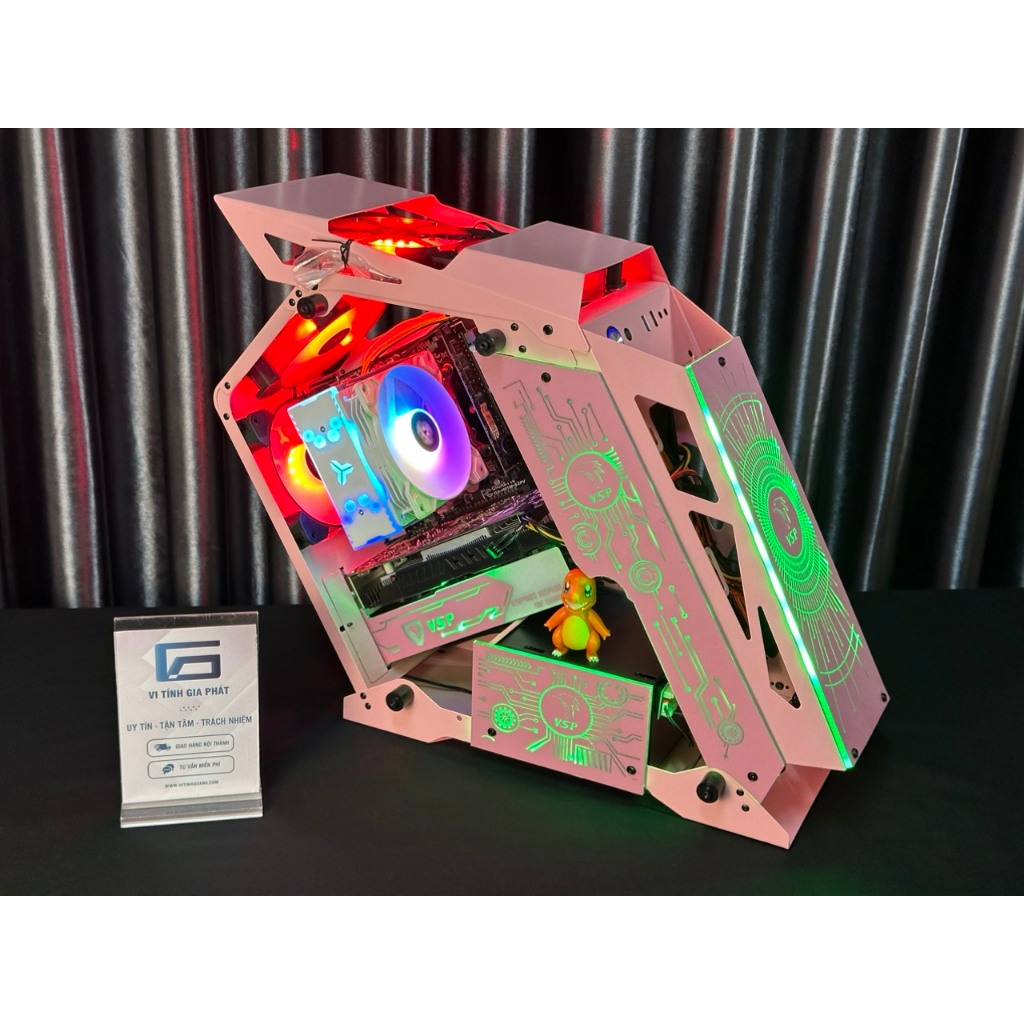 Máy PC Chiến Mọi Gaming Full Hồng New 100% BH 03 Năm - i3 10105F / H410 / Ram 16G / Card RX 560 / SSD Nvme 512GB