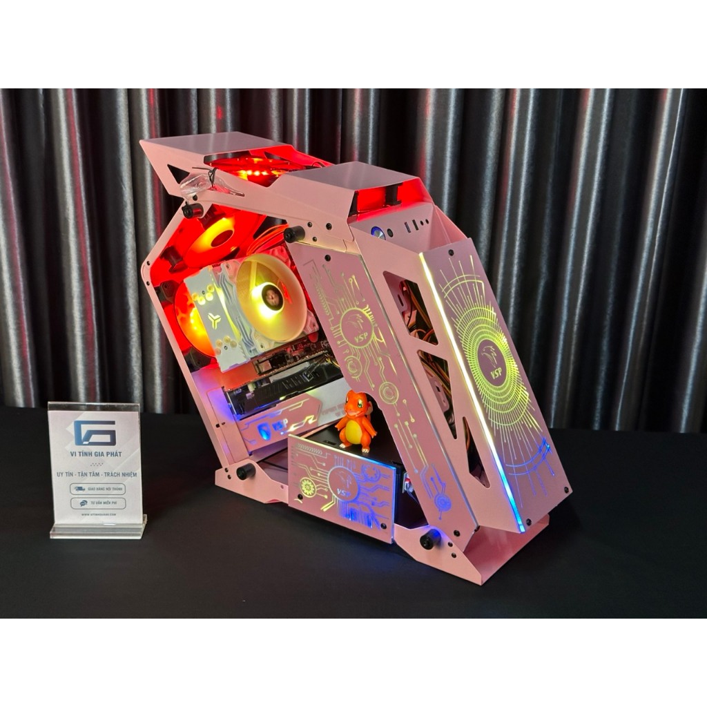 Máy PC Chiến Mọi Gaming Full Hồng New 100% BH 03 Năm - i3 10105F / H410 / Ram 16G / Card RX 560 / SSD Nvme 512GB