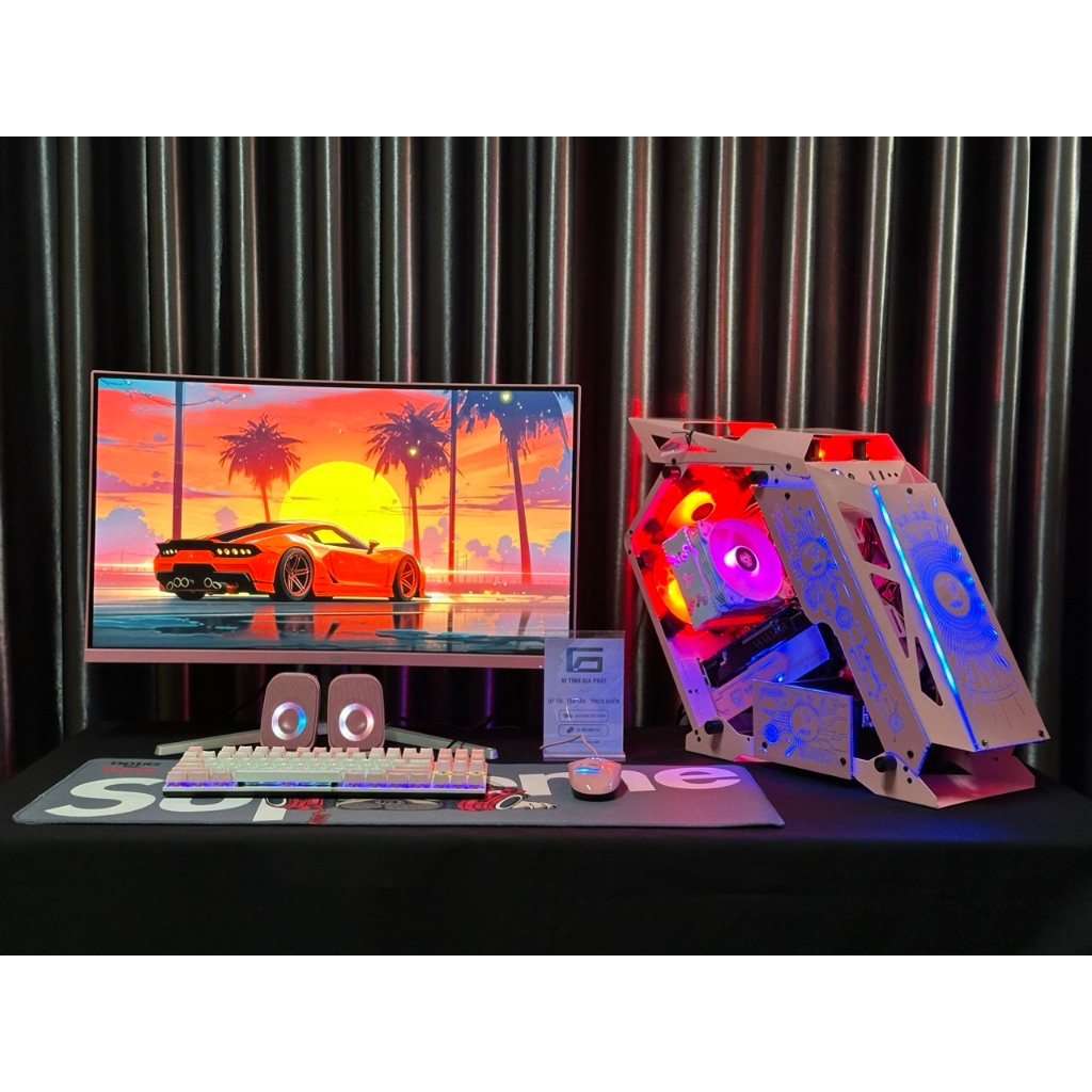 Máy PC Chiến Mọi Gaming Full Hồng New 100% BH 03 Năm - i3 10105F / H410 / Ram 16G / Card RX 560 / SSD Nvme 512GB