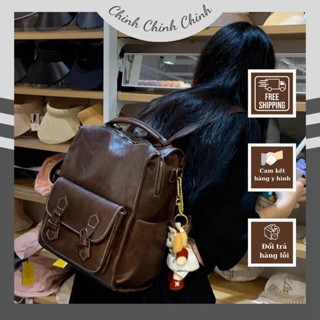 Balo nữ cặp đi học balo du lịch da trơn phong cách cổ điển