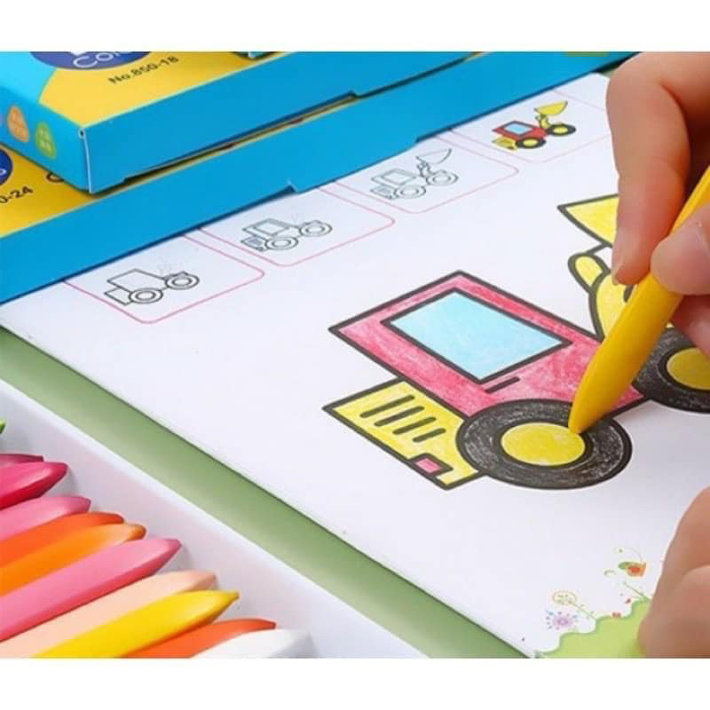 Bộ 24 Bút Màu Sáp - Màu Hữu Cơ Cho Bé Tập Vẽ - Cao Cấp Tự Nhiên An Toàn