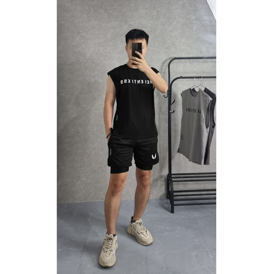 Áo ba lỗ nam tập gym, thể thao, chạy bộ vải cotton 100% co dãn 4 chiều SP235