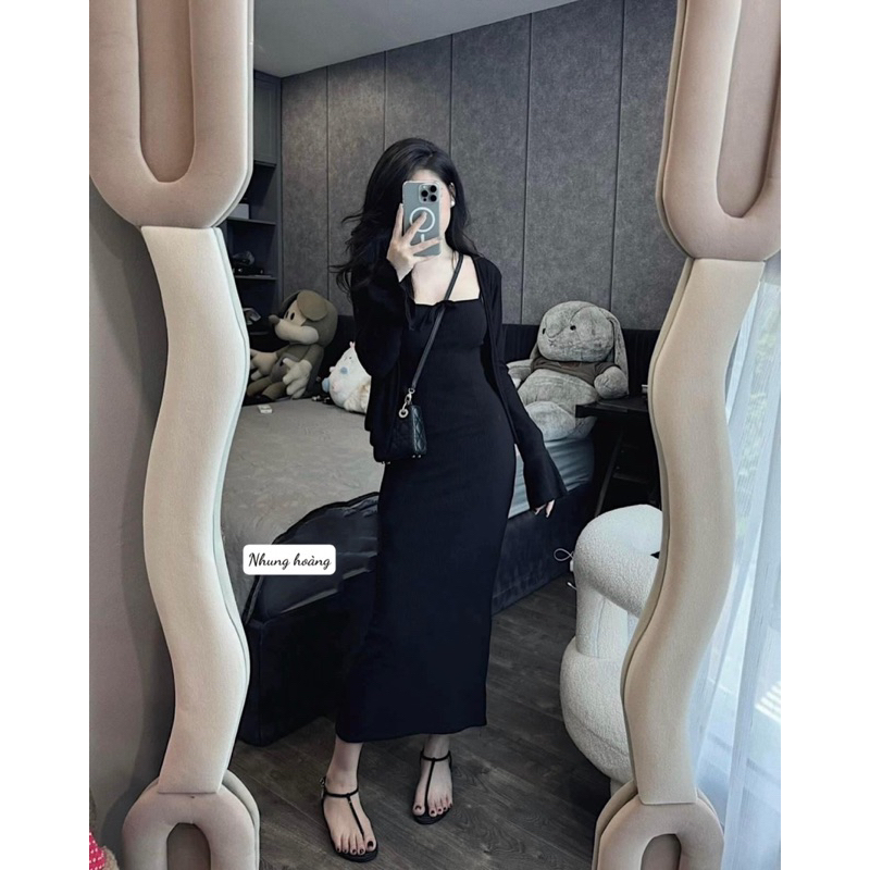 Váy 2s body kèm áo khoác cực xinh L1