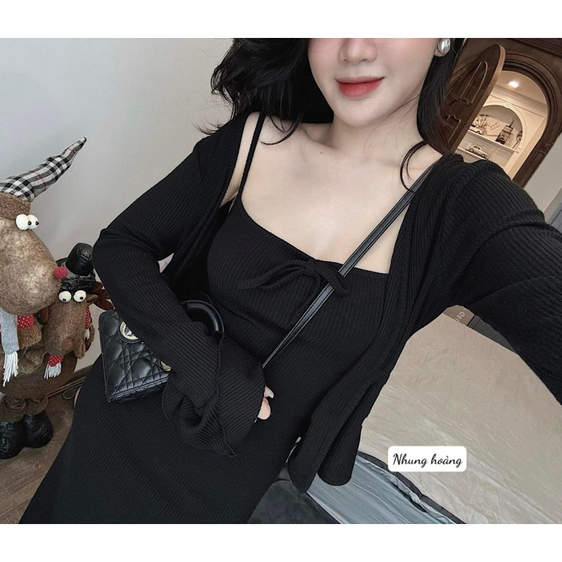 Váy 2s body kèm áo khoác cực xinh L1