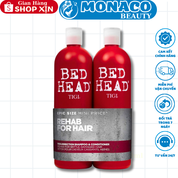 Bộ Dầu Gội TIGI Đỏ - TiGi Bed Head Hàng UK500ml/Cặp Gội Xả Phục Hồi Tóc Hư Tổn Cấp Độ 3