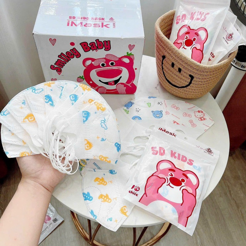 Khẩu Trang 5D m Cho Bé Từ 4-10 Tuổi - Khau Trang 5D Tre Em