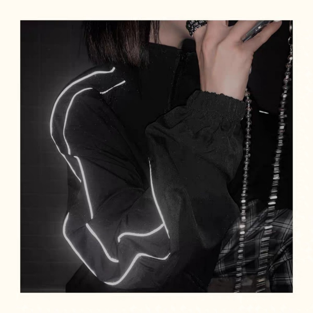 Áo khoác gió "Cao Cấp" 2 lớp, dây sọc phản quang. Mã A5