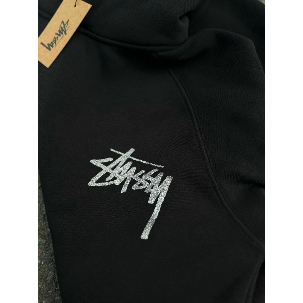 Áo Hoodie Stussy Kim Tuyến Chất Nỉ Bông Full Tem Tag, Hoodie Form rộng unisex nam nữ - repsaigon