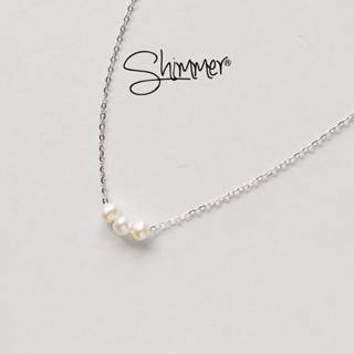 Dây Chuyền Nữ BẠC 925 CAO CẤP SHIMMER SILVER TRIPLE PEARLS Mặt Ngọc Trai Nữ Tính Sang Trọng
