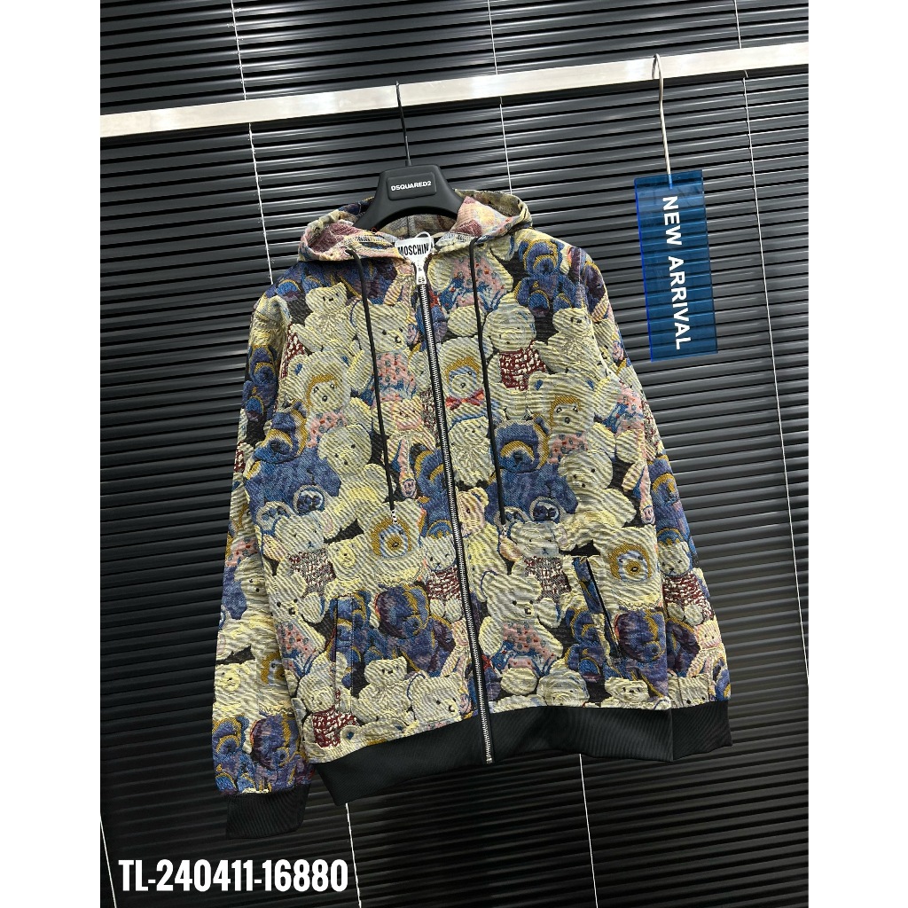 🔥Hot🔥Áo hoodie Moschino họa tiết thiết kế hot trend Nam nữ Thu Đông 2023