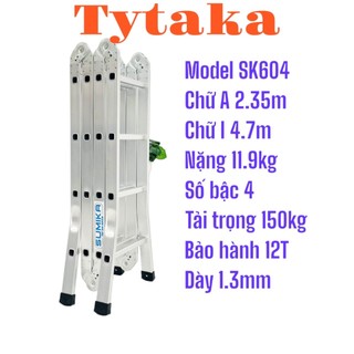 Thang nhôm gấp 4 đoạn sumika sk604 vận chuyển siêu rẻ