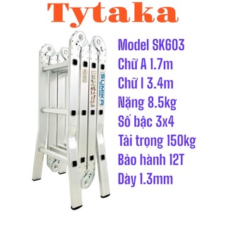 Thang nhôm gấp 4 đoạn ✅sumika sk603✅ vận chuyển siêu rẻ
