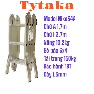 Thang nhôm gấp 4 đoạn 3,7m Nikita TGA37 mẫu mới 2023