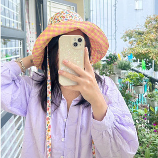 Mũ vành cụp vải hoa