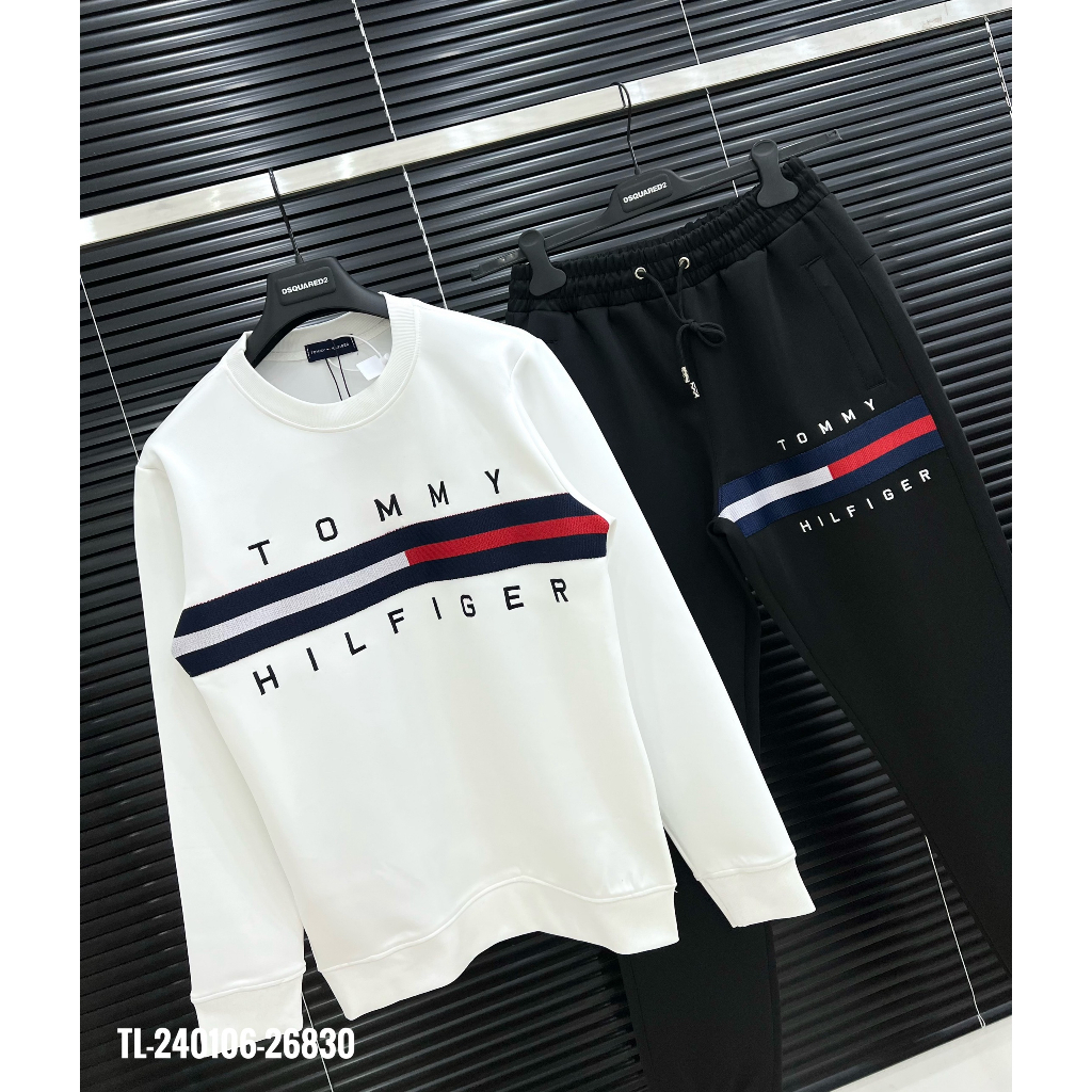 ⭐HOT⭐Áo nỉ Sweater Tommy in vạch chữ ký thiết kế hot trend Nam Nữ Thu Đông 2023-áo nỉ TOMMY