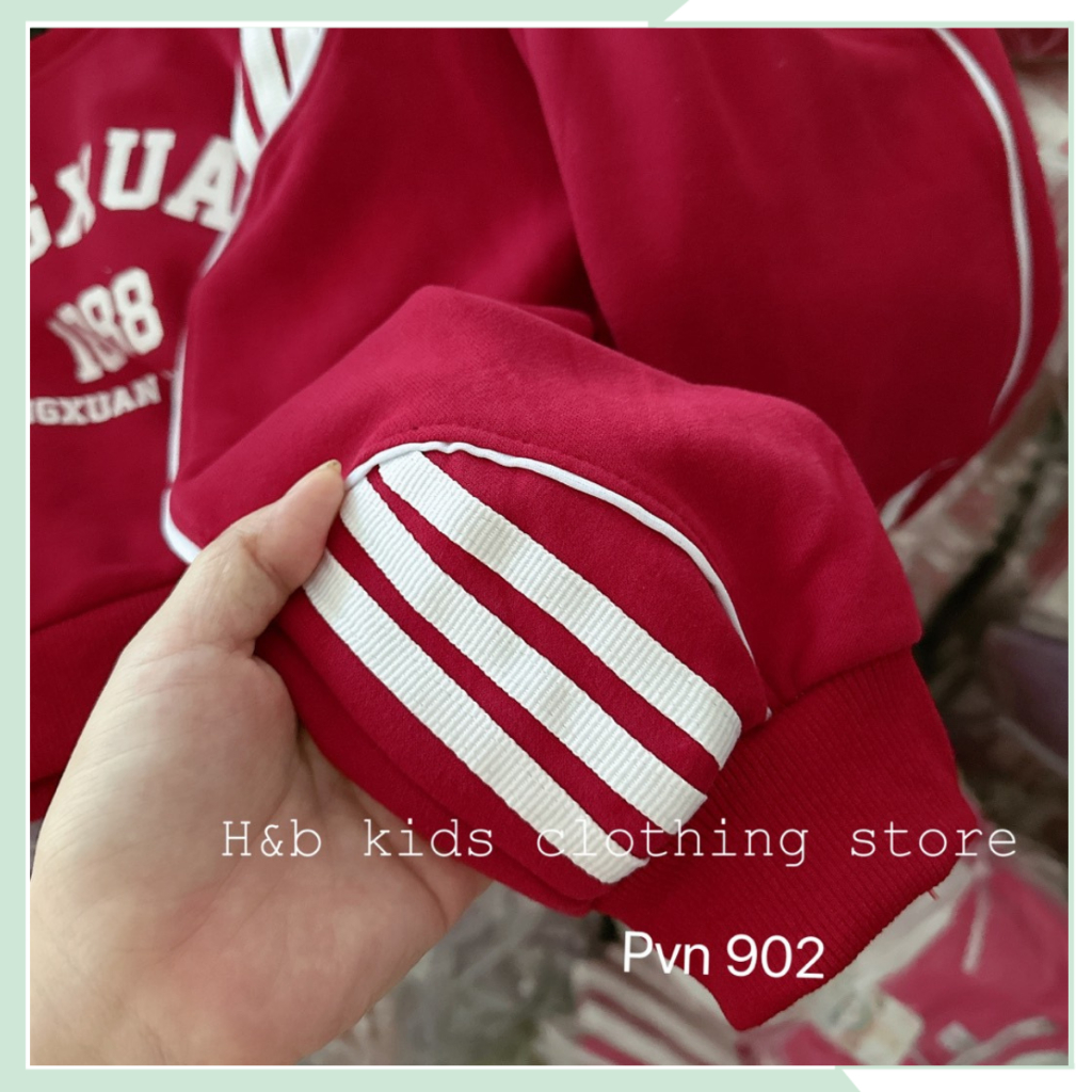 Bộ nỉ cho bé trai, áo nỉ hai da dài tay kèm quần bo gấu thu đông cho bé BBT53