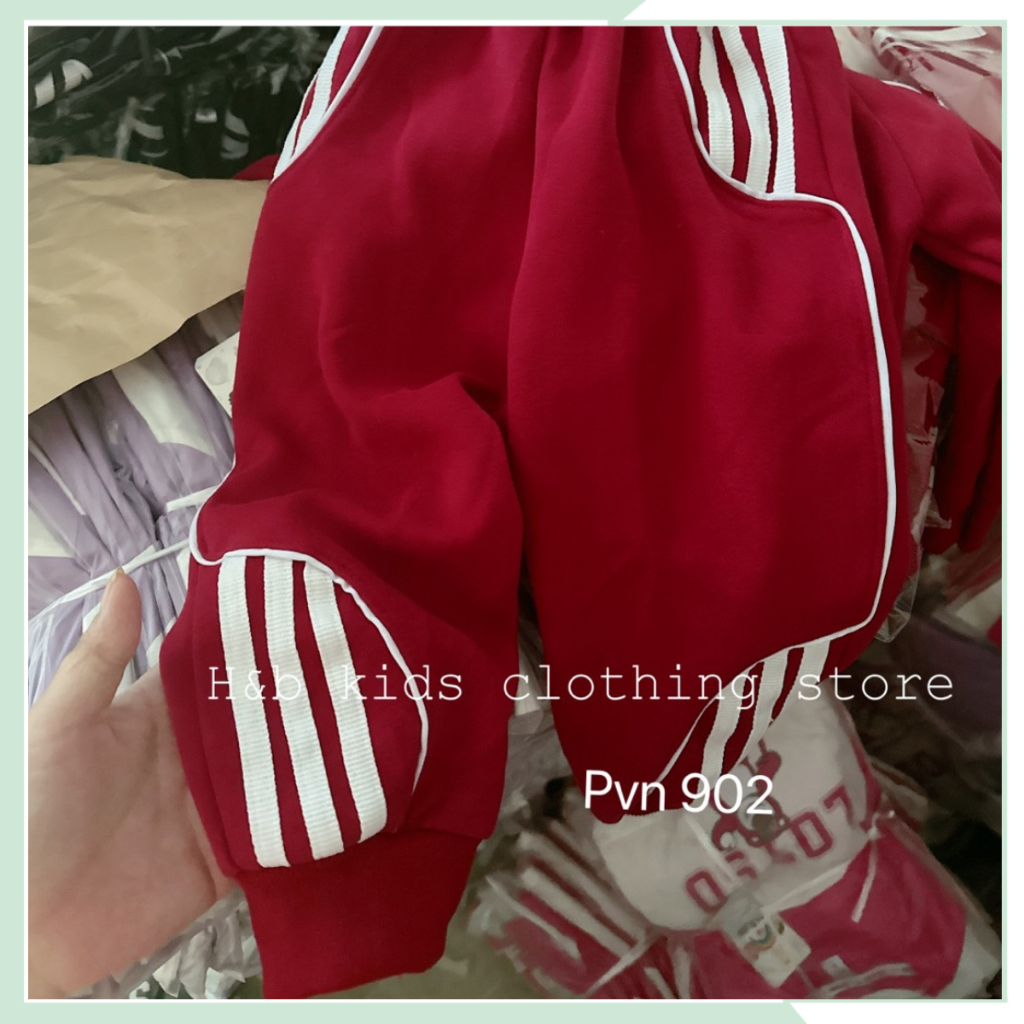 Bộ nỉ cho bé trai, áo nỉ hai da dài tay kèm quần bo gấu thu đông cho bé BBT53