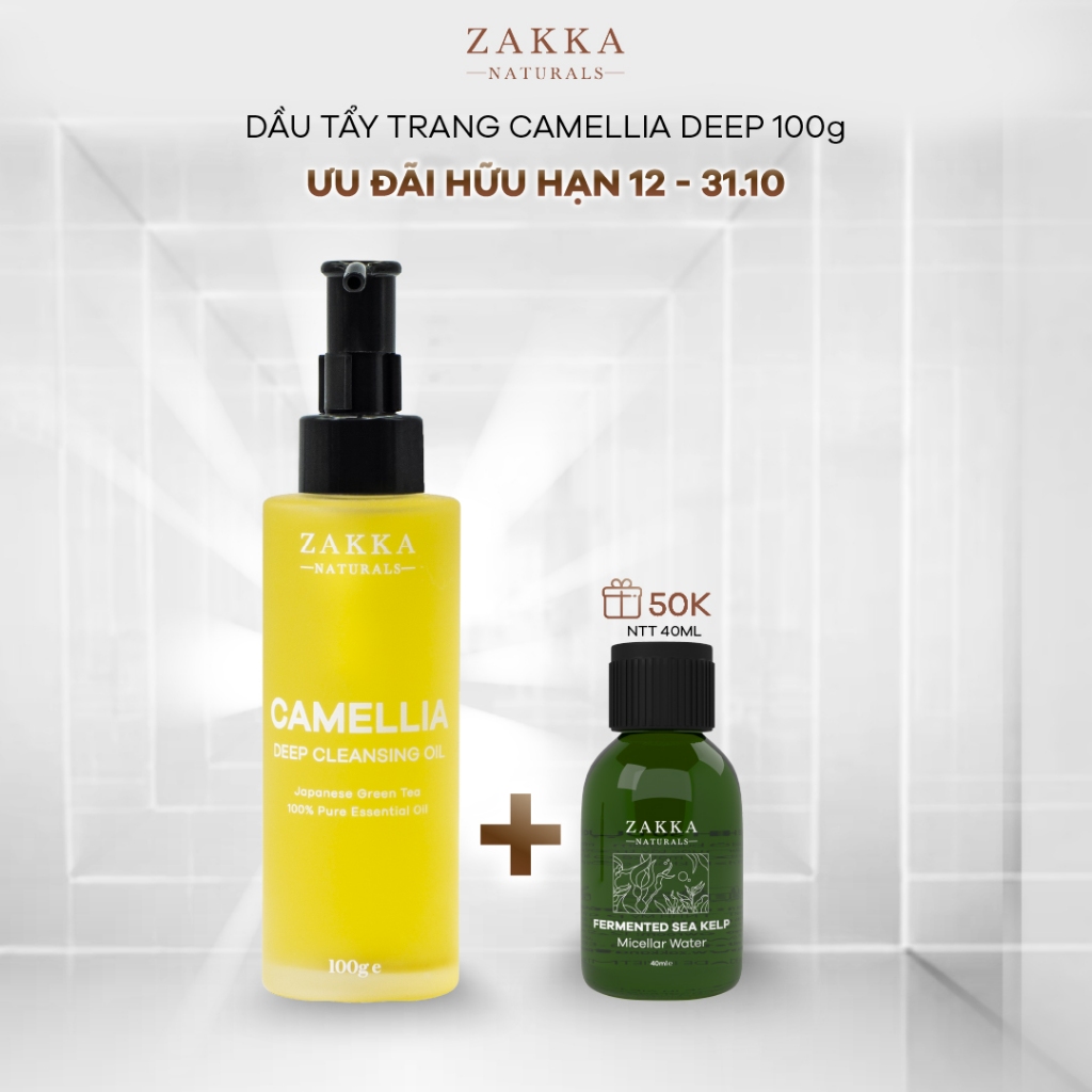 Dầu Tẩy Trang Zakka Naturals Làm Sạch Sâu, Dưỡng Ẩm, Chống Lão Hóa Camellia Deep Cleansing Oil 100ml