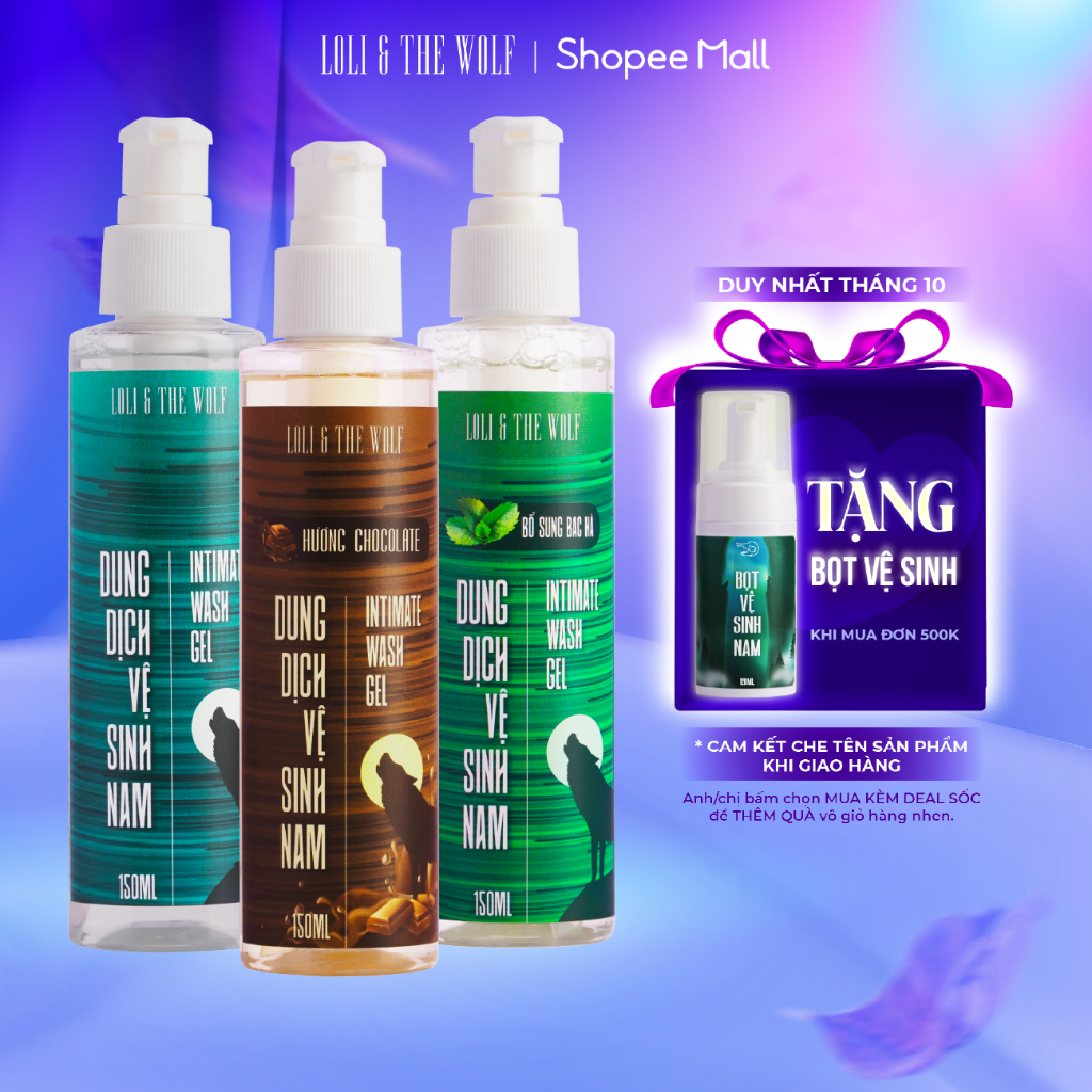 Dung Dịch Vệ Sinh Nam Giới Loli And The Wolf Hương Thơm Mạnh Mẽ Lôi Cuốn Chai Tiết Kiệm 150ml