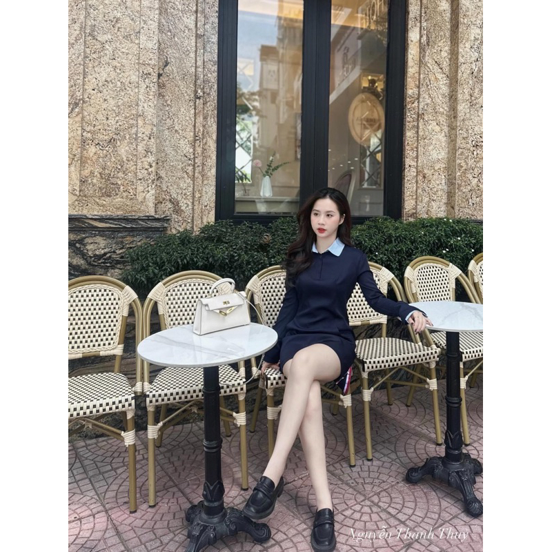 VÁY PHỐI THOM BROWNE CỔ SEN HAI TÀ